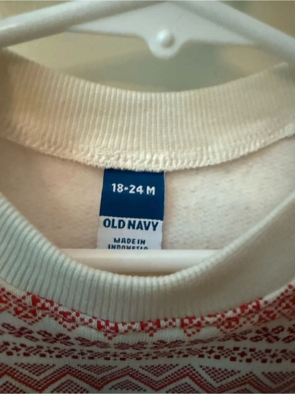 Old Navy White and Red Patterned Baby Bodysuit